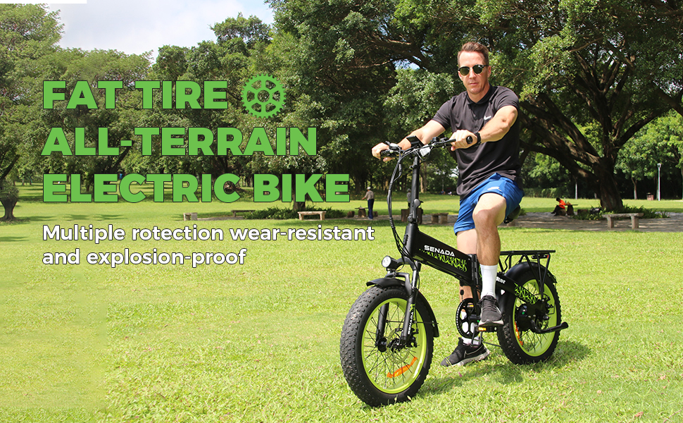 SENADA Electric Bike for Adults, 20" x 4.0 Folding Ebike, 500W 30MPH Fat Tire Electric Bicycle