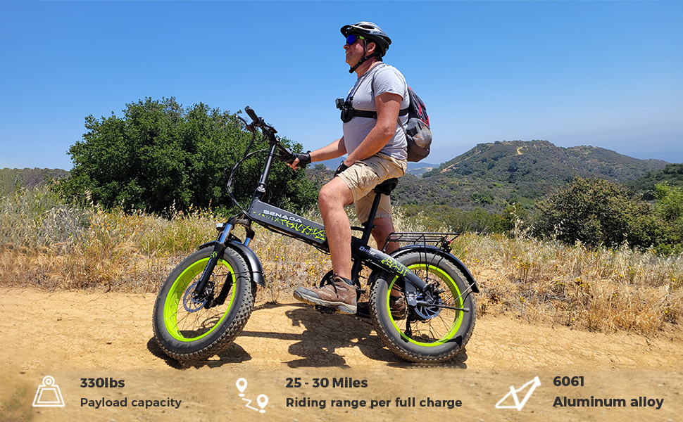 SENADA Electric Bike for Adults, 20" x 4.0 Folding Ebike, 500W 30MPH Fat Tire Electric Bicycle