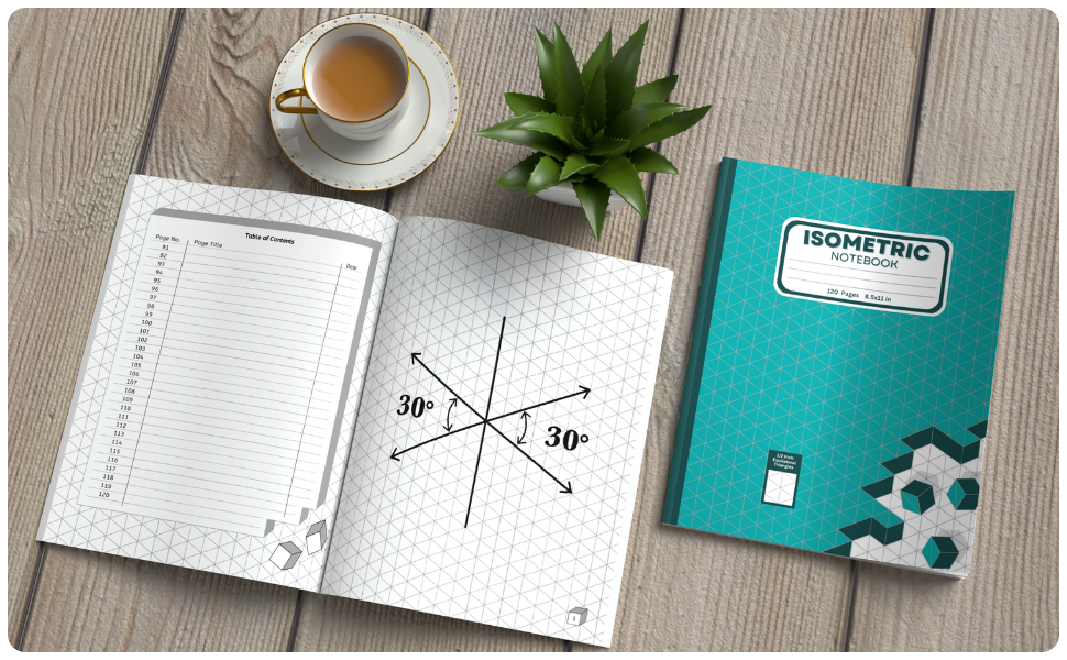 Isometric Notebook Grid of 1/2 Inch Equilateral Triangles