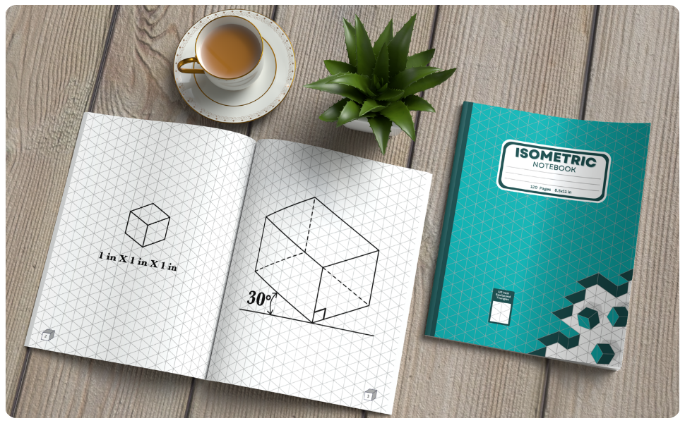 Isometric Notebook Grid of 1/2 Inch Equilateral Triangles