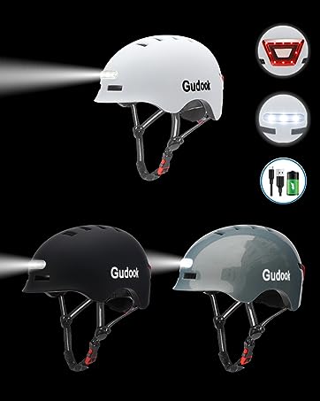 Scooter helmet with light