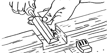 drawing of using chisel to create overlap joint